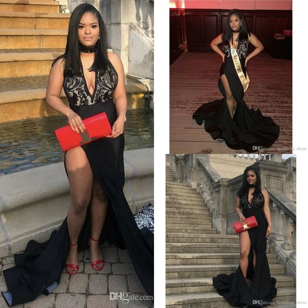black long mermaid prom dresses 2019 side split sequined sweep train v neck evening gowns special occasion dress party gowns
black long mermaid prom dresses 2019 side split sequined sweep train v neck evening gowns special occasion dress party gowns