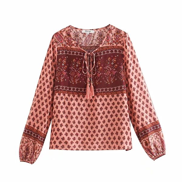 vintage printing splicing women shirt v neck smock 2020 spring leisure lady long sleeve blouses loose s6785, White
vintage printing splicing women shirt v neck smock 2020 spring leisure lady long sleeve blouses loose s6785, White