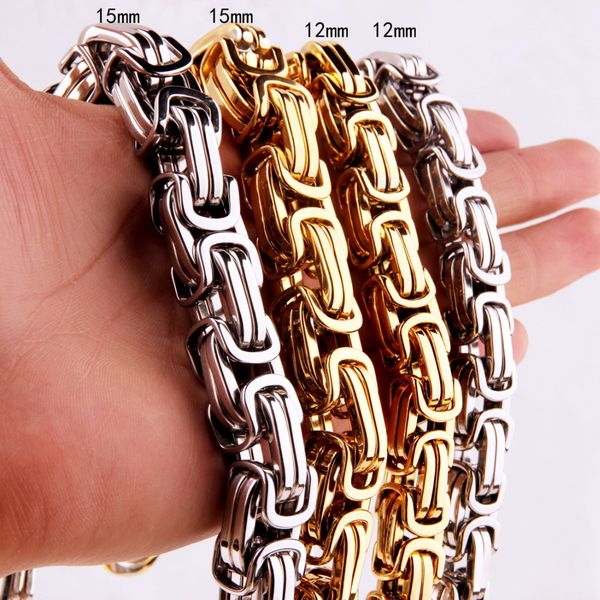 8/12/15mm mens necklace chains silver gold byzantine box link 316lstainless steel chain neckalaces for men
8/12/15mm mens necklace chains silver gold byzantine box link 316lstainless steel chain neckalaces for men