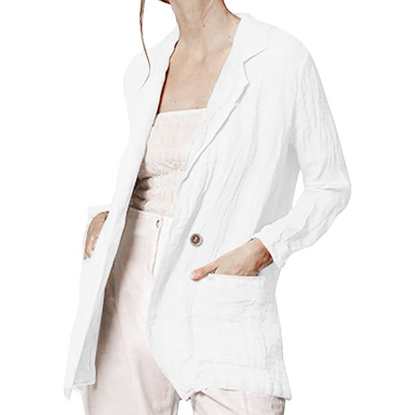 office lady cotton and linen loose button pocket blazer buttons long sleeve cotton and linen pocket cardigan loose suit coat, Black;brown
office lady cotton and linen loose button pocket blazer buttons long sleeve cotton and linen pocket cardigan loose suit coat, Black;brown