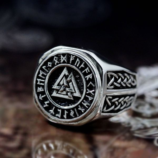 men's valknut symbol 316l stainless steel silver ring norse viking magic rune runic amulet jewelry gife
men's valknut symbol 316l stainless steel silver ring norse viking magic rune runic amulet jewelry gife