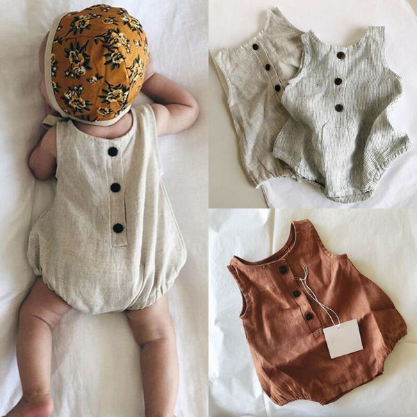 Summer Newborn Baby Girl Boy Clothes Cotton linen Button Sleeveless Loose Soft Romper Bodysuit Outfits Set
Summer Newborn Baby Girl Boy Clothes Cotton linen Button Sleeveless Loose Soft Romper Bodysuit Outfits Set