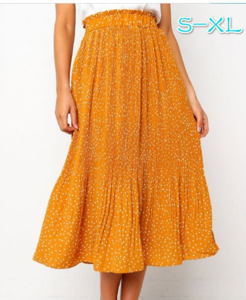 white dots floral print pleated midi skirt women elastic high waist skirts summer 2020 elegant female bottom s-xl, Black
white dots floral print pleated midi skirt women elastic high waist skirts summer 2020 elegant female bottom s-xl, Black