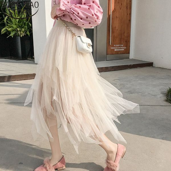 spring long midi pleated skirts 2020 new women fashion a-line solid high waist irregular casual mesh skirt sweet jupe femme 9586, Black
spring long midi pleated skirts 2020 new women fashion a-line solid high waist irregular casual mesh skirt sweet jupe femme 9586, Black