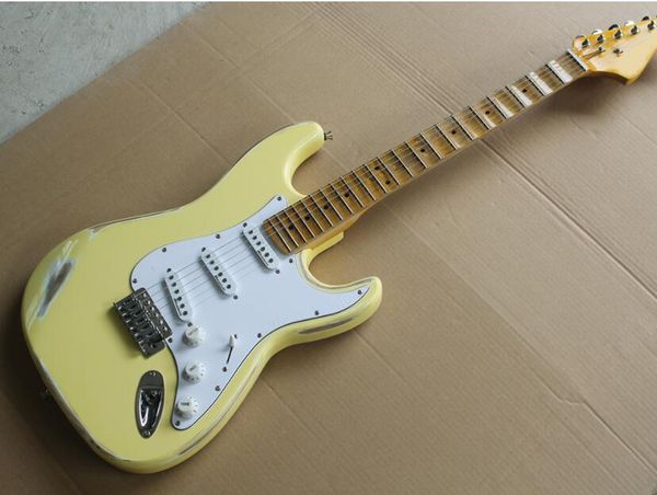 бесплатная доставка завод желтой гитары электрической с винтажным стилем, белой накладкой, scalloped maple грифом chrome hardware, можно под
бесплатная доставка завод желтой гитары электрической с винтажным стилем, белой накладкой, scalloped maple грифом chrome hardware, можно под