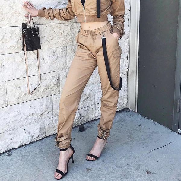 2019 new army safari style sets women crop & casual trousers high waist harem camo pants elastic waist pockets pencil pants, White
2019 new army safari style sets women crop & casual trousers high waist harem camo pants elastic waist pockets pencil pants, White
