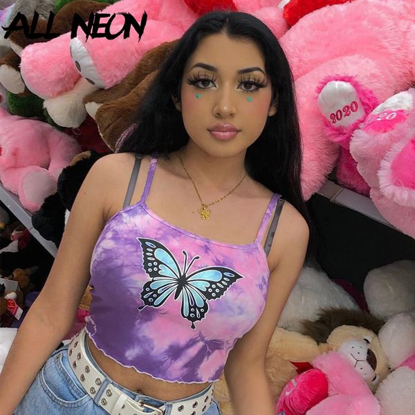 allneon vintage tie dye spaghetti strap tank butterfly print backless summer e-girl style graphic camis streetwear, White
allneon vintage tie dye spaghetti strap tank butterfly print backless summer e-girl style graphic camis streetwear, White