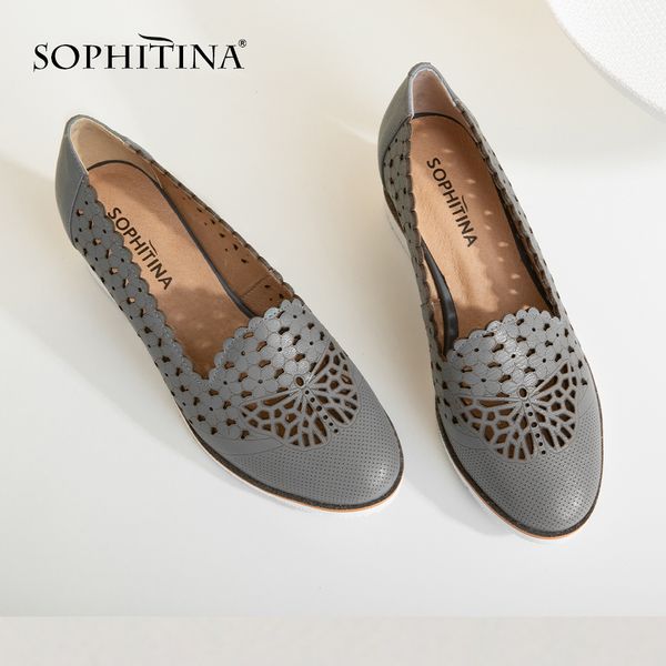 sophitina women's new pumps high wedges genuine leather hollowing out round toe casual shoes handmade slip-on shallow pumps sc40 y20070, Black
sophitina women's new pumps high wedges genuine leather hollowing out round toe casual shoes handmade slip-on shallow pumps sc40 y20070, Black