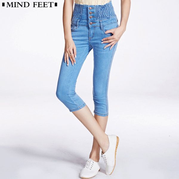 women slim denim shorts plus size female calf-length pants tight capri pants elasticated waist high waist short jeans, Blue
women slim denim shorts plus size female calf-length pants tight capri pants elasticated waist high waist short jeans, Blue