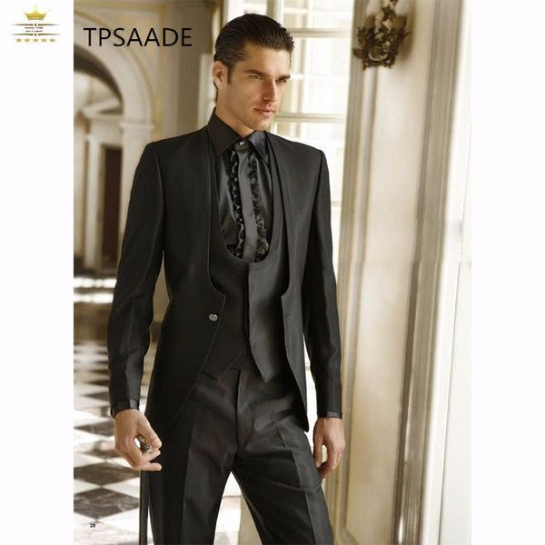 custom made groomsmen mandarin lapel groom tuxedos shiny black men suits wedding man blazer (jacket+pants+vest+tie, White;black
custom made groomsmen mandarin lapel groom tuxedos shiny black men suits wedding man blazer (jacket+pants+vest+tie, White;black