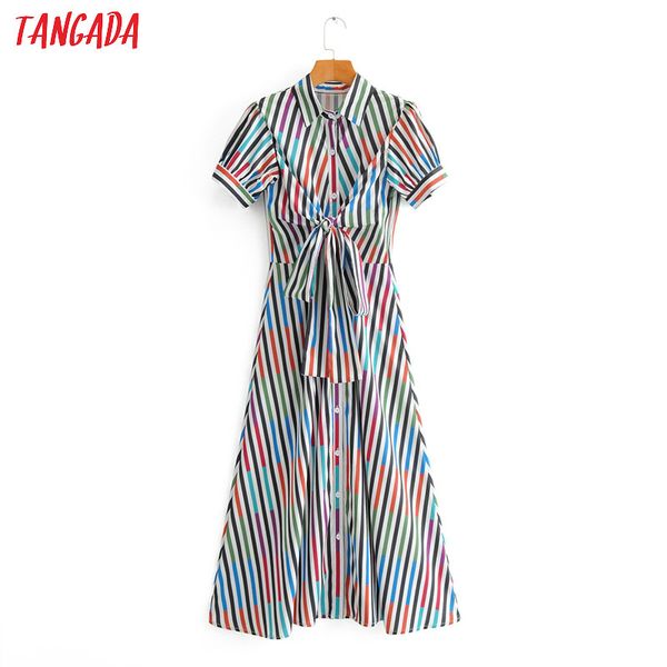 tangada fashion women stripe print midi dress with bow short sleeve ladies vintage chiffon dress vestidos 2f40, Black;gray
tangada fashion women stripe print midi dress with bow short sleeve ladies vintage chiffon dress vestidos 2f40, Black;gray
