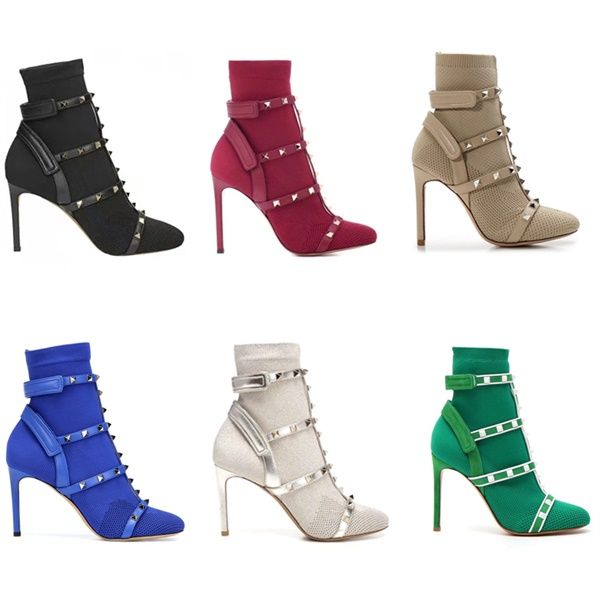 Latest Women Ankle Boots Sock Studs Boot Designer Shoes Leather Trimmed Stretch Knit Sock Cage Stud Booties 105mm Ribbed Knit Shoes
Latest Women Ankle Boots Sock Studs Boot Designer Shoes Leather Trimmed Stretch Knit Sock Cage Stud Booties 105mm Ribbed Knit Shoes