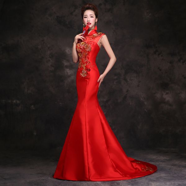 bride traditional chinese cheongsam dress qipao embroidery red mermaid wedding gowns style chinois femme oriental dresses
bride traditional chinese cheongsam dress qipao embroidery red mermaid wedding gowns style chinois femme oriental dresses