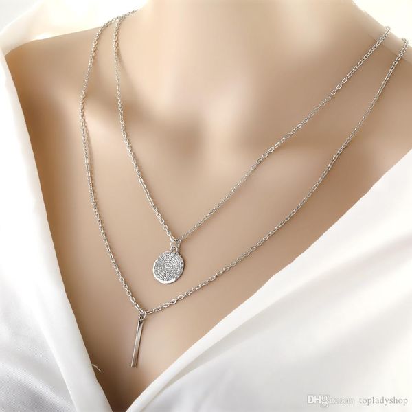 europe and the united states necklace new fashion personality word geometry round metal wind multi-layer necklace wholesale, Silver
europe and the united states necklace new fashion personality word geometry round metal wind multi-layer necklace wholesale, Silver