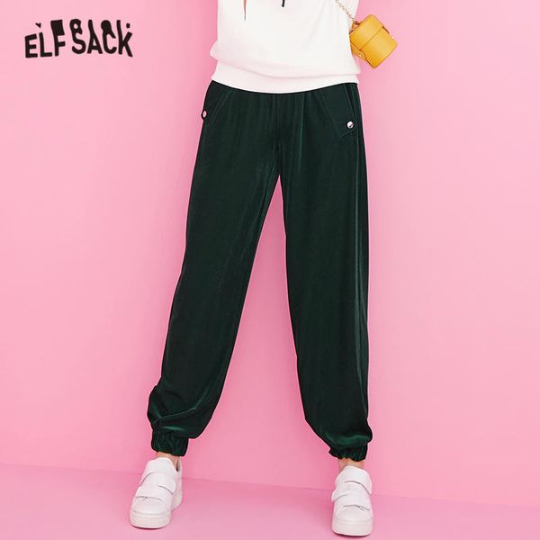 elfsack gray solid elastic waist casual women haren pants 2020 winter green pure korean pocket tighten legs ladies daily trouser, Black;white
elfsack gray solid elastic waist casual women haren pants 2020 winter green pure korean pocket tighten legs ladies daily trouser, Black;white