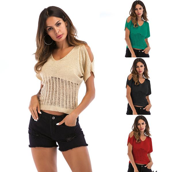 womens designer sweater thin knitwear season short sleeve t-shirt with casual base shirt female tide djnw, White;black
womens designer sweater thin knitwear season short sleeve t-shirt with casual base shirt female tide djnw, White;black