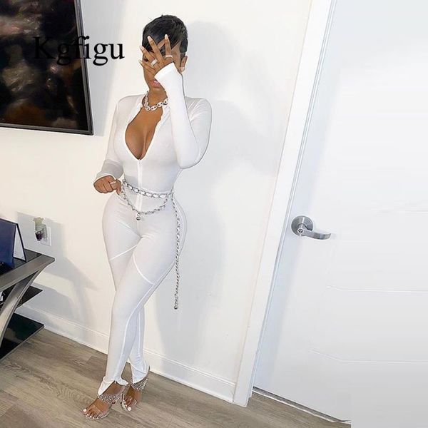 kgfigu fitness active wear rompers womens jumpsuit zipper v neck fashion 2020 solid long sleeve workout party jumpsuits, Black;white
kgfigu fitness active wear rompers womens jumpsuit zipper v neck fashion 2020 solid long sleeve workout party jumpsuits, Black;white