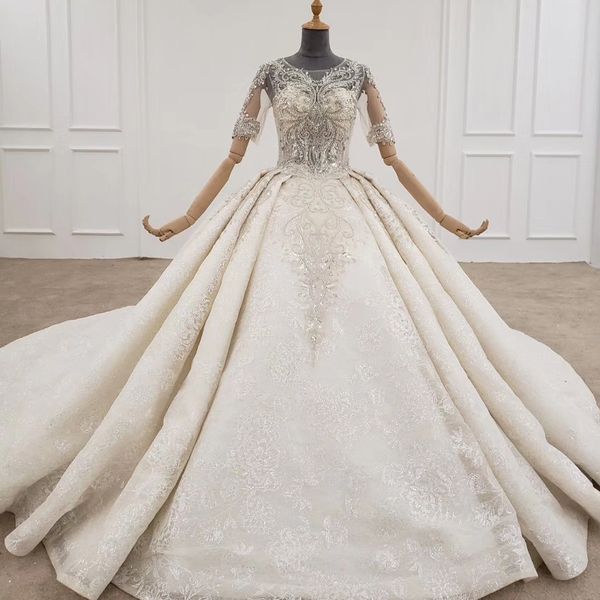 2020 boho wedding dress o-neck half tulle sleeve ball gown beading crystal sequin pattern appliques wedding gowns vestido de novia bohemio, White
2020 boho wedding dress o-neck half tulle sleeve ball gown beading crystal sequin pattern appliques wedding gowns vestido de novia bohemio, White