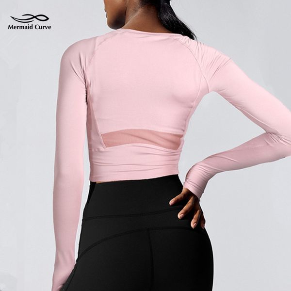 mermaid curve women gym train yoga shirts long sleeve workout running sport t-shirts back mesh fitness sportswear tight top, White;red
mermaid curve women gym train yoga shirts long sleeve workout running sport t-shirts back mesh fitness sportswear tight top, White;red