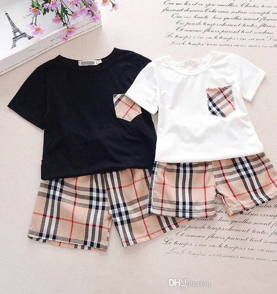 kids baby clothing set sets boys girl outfits toddler leisure sports suit pocket t-shirt + plaid shorts children summer suit shirt wear, White
kids baby clothing set sets boys girl outfits toddler leisure sports suit pocket t-shirt + plaid shorts children summer suit shirt wear, White