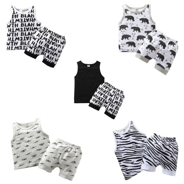 fashion baby boy children two-piece outfit cartoon printed vest shorts casual style clothes, White
fashion baby boy children two-piece outfit cartoon printed vest shorts casual style clothes, White