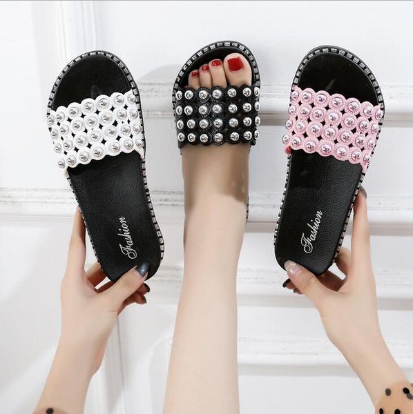 new summer new fashion sandals and slippers korean sandals out slippers pearl platform small fresh wear women's shoes, Black
new summer new fashion sandals and slippers korean sandals out slippers pearl platform small fresh wear women's shoes, Black