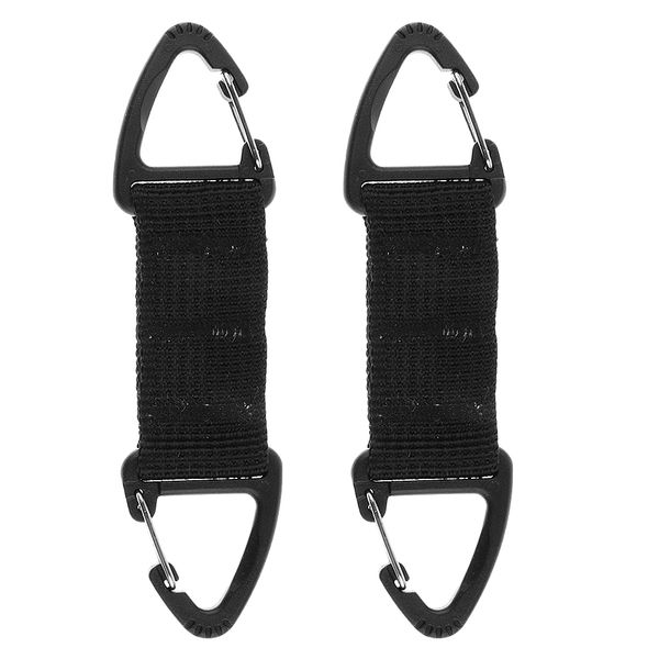 2 pieces black nylon webbing strap belt with double ended triangular hook for outdoor hiking backpack hanging accessories
2 pieces black nylon webbing strap belt with double ended triangular hook for outdoor hiking backpack hanging accessories