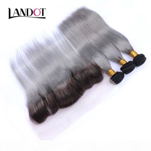 9a ombre grey brazilian straight virgin hair weaves 3 bundles with lace frontal closures ombre 1b grey peruvian malaysian indian human hair, Black
9a ombre grey brazilian straight virgin hair weaves 3 bundles with lace frontal closures ombre 1b grey peruvian malaysian indian human hair, Black