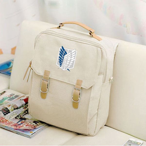 

2019 canvas preppy style backpack anime attack on titan women mochila backpacks student school bags for teenagers girls