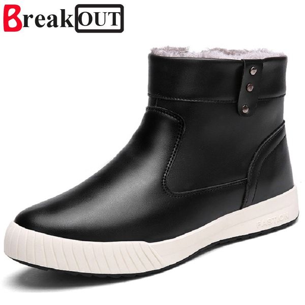 break out new men boots for men winter snow boots leather high warm with plush&fur fashion shoes, Black
break out new men boots for men winter snow boots leather high warm with plush&fur fashion shoes, Black