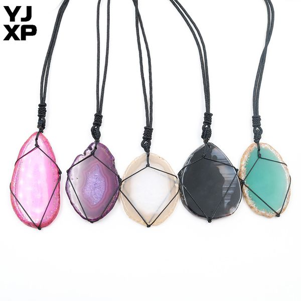 yjxp 1 pcs black wrapped natural slices agates pendant necklace irregular polished geode bohemia macrame jewelry making, Silver
yjxp 1 pcs black wrapped natural slices agates pendant necklace irregular polished geode bohemia macrame jewelry making, Silver