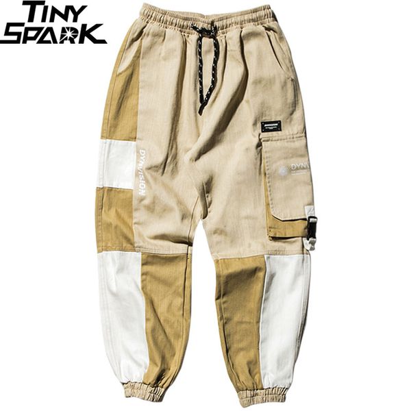 men cargo pants hip hip streetwear color block harajuku joggers harem pants 2019 casual tactical side pockets trousers, Black
men cargo pants hip hip streetwear color block harajuku joggers harem pants 2019 casual tactical side pockets trousers, Black