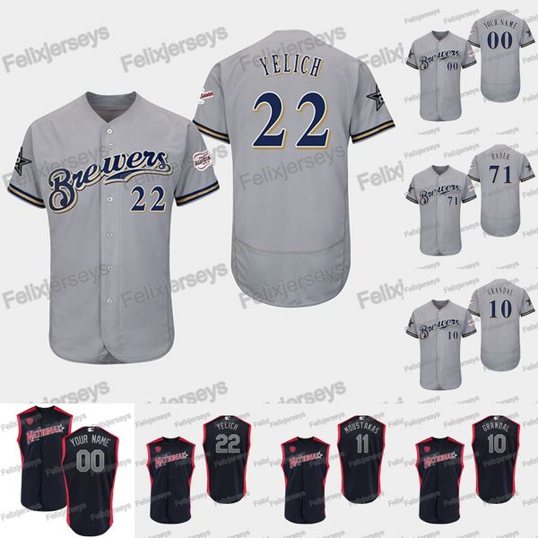 22 Christian Yelich 2019 All-Star Game National Milwaukee 71 Josh Hader 11 Moustakas 10 Yasmani Grandal Brewers Baseball Jerseys
22 Christian Yelich 2019 All-Star Game National Milwaukee 71 Josh Hader 11 Moustakas 10 Yasmani Grandal Brewers Baseball Jerseys