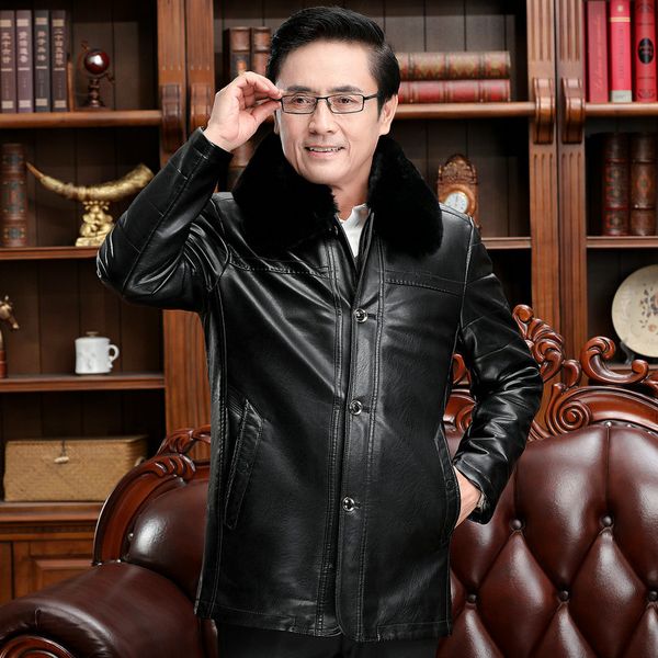 winter men pu leather jackets black brown fur collar thicken fleece wool liner faux leather coats male warm thick outerwear 2019
winter men pu leather jackets black brown fur collar thicken fleece wool liner faux leather coats male warm thick outerwear 2019