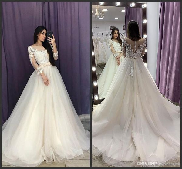 2019 new a line satin organza long sleeve wedding dresses spring wedding dress bridal gowns modest dresses, White
2019 new a line satin organza long sleeve wedding dresses spring wedding dress bridal gowns modest dresses, White