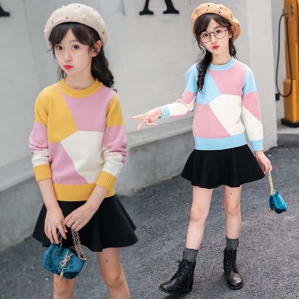 new pattern korean girls long sleeve sweater children's lattice knitting unlined upper garment, Blue
new pattern korean girls long sleeve sweater children's lattice knitting unlined upper garment, Blue