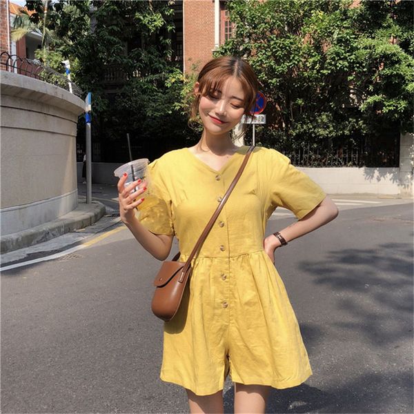 focal20 vintage v-neck solid color women siamese trousers short sleeve summer women siamese trousers above knee lady, Black;white
focal20 vintage v-neck solid color women siamese trousers short sleeve summer women siamese trousers above knee lady, Black;white