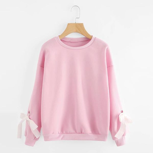 women small fresh chic lace up bowknot hoodies solid sweet plus size pullover sweatshirts long sleeve fleece hoodies, Black
women small fresh chic lace up bowknot hoodies solid sweet plus size pullover sweatshirts long sleeve fleece hoodies, Black