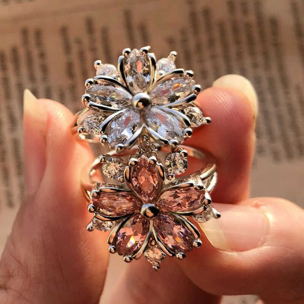 fashion romantic pink sakura flower wedding engagement ring women jewelry, Golden;silver
fashion romantic pink sakura flower wedding engagement ring women jewelry, Golden;silver