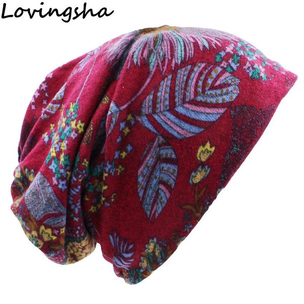 lovingsha autumn winter floral design dual-use women hats feminino skullies beanies for ladies thin girl fashion scarf ht063, Blue;gray
lovingsha autumn winter floral design dual-use women hats feminino skullies beanies for ladies thin girl fashion scarf ht063, Blue;gray