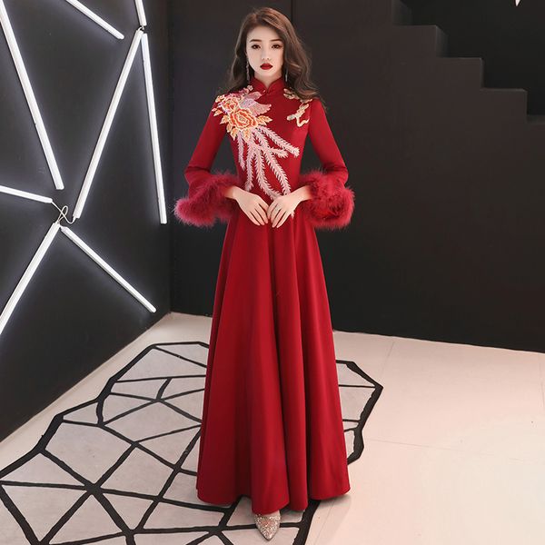 plus size 3xl women embroidery flower cheongsam red long elegant lady qipao flare sleeve bride wedding party dress gown
plus size 3xl women embroidery flower cheongsam red long elegant lady qipao flare sleeve bride wedding party dress gown