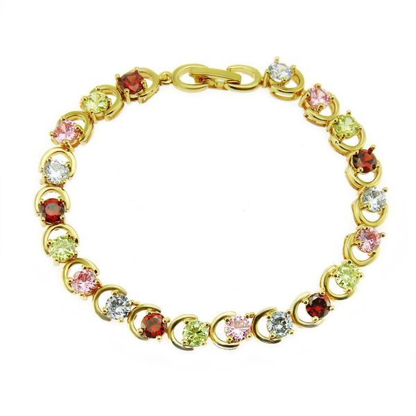 new 18k gold plated bling mixed color diamond womens tennis chain bracelet full cubic zirconia link chains jewelry gifts for girls for sale, Black
new 18k gold plated bling mixed color diamond womens tennis chain bracelet full cubic zirconia link chains jewelry gifts for girls for sale, Black