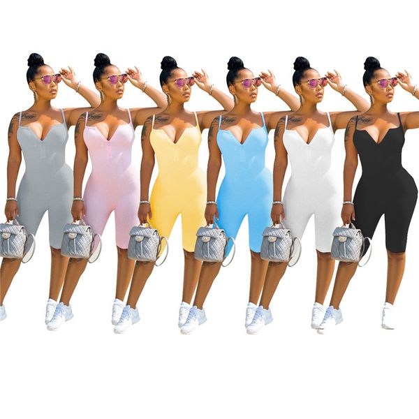 women short jumpsuit sleeveless solid color rompers fashion overalls bodysuit summer bodycon clothes suspenders 3058, Black;white
women short jumpsuit sleeveless solid color rompers fashion overalls bodysuit summer bodycon clothes suspenders 3058, Black;white