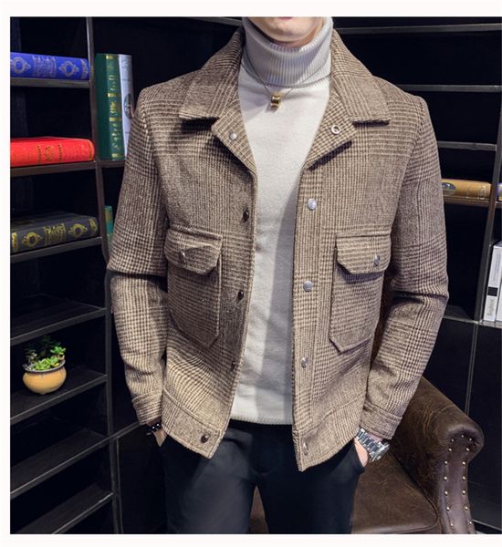 plaid pattern mens designer coats classical long sleeve casual winter jacket fashion mens wool blends coats, Black
plaid pattern mens designer coats classical long sleeve casual winter jacket fashion mens wool blends coats, Black