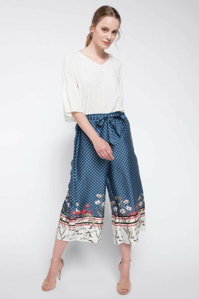 defacto ladies fashion print chiffon loose trousers for women's casual pants straight comfort crop pants female - j5382az18hs, Black;white
defacto ladies fashion print chiffon loose trousers for women's casual pants straight comfort crop pants female - j5382az18hs, Black;white