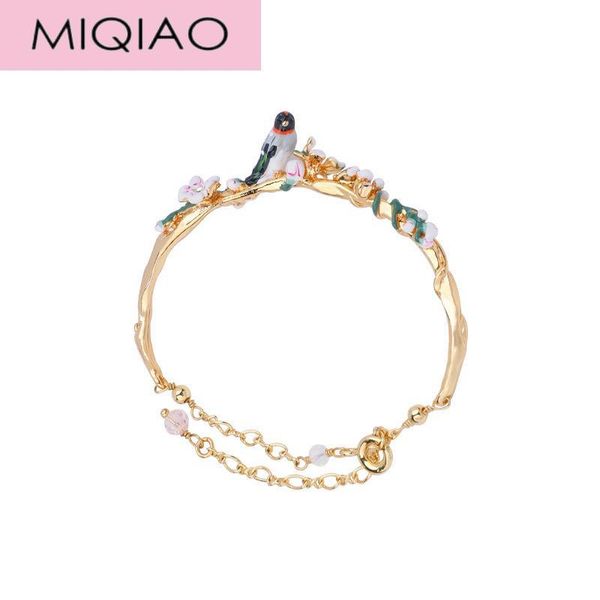 enamel glaze gold plating personality romantic cherry blossom bird wind literature and art hand-painted bracelet lnsp001, White
enamel glaze gold plating personality romantic cherry blossom bird wind literature and art hand-painted bracelet lnsp001, White