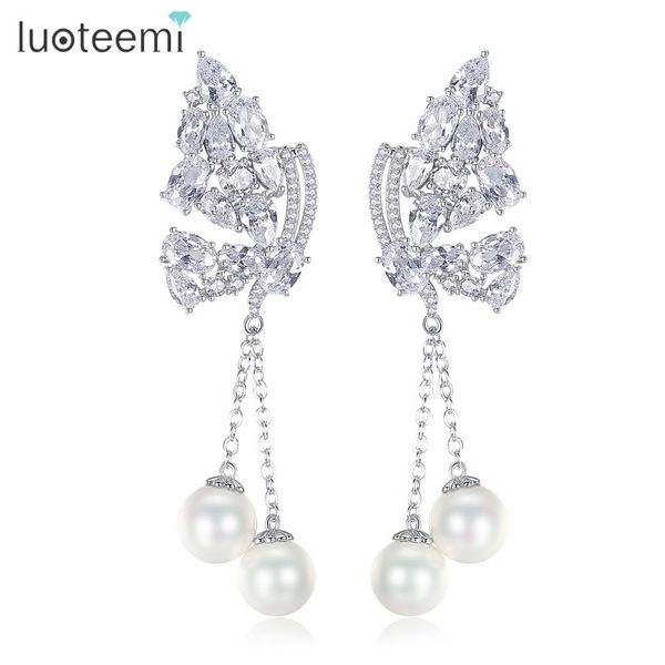 luoteemi silver color fashion cz crystal butterfly with synthetic pearl long dangle drop earrings for women wedding jewellry
luoteemi silver color fashion cz crystal butterfly with synthetic pearl long dangle drop earrings for women wedding jewellry