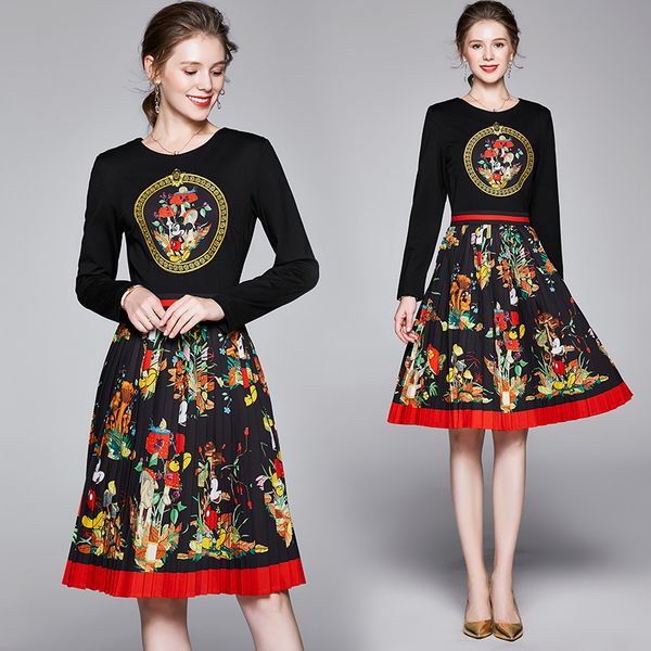 luxury designer print black dress plus size women spring autumn winter fashion party prom long sleeve elegant ladies runway dresses, Black;gray
luxury designer print black dress plus size women spring autumn winter fashion party prom long sleeve elegant ladies runway dresses, Black;gray