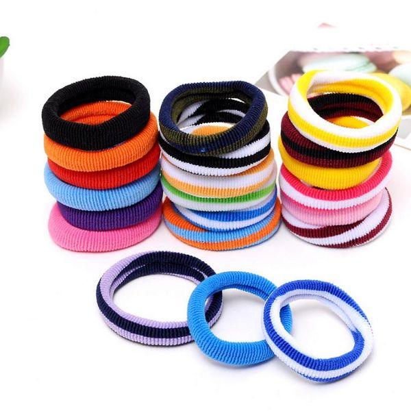 dhl 100bag 48pcs/bag large size 5.5cm spandex material head rope hair accessories elastic hair bands scrunchie, Slivery;white