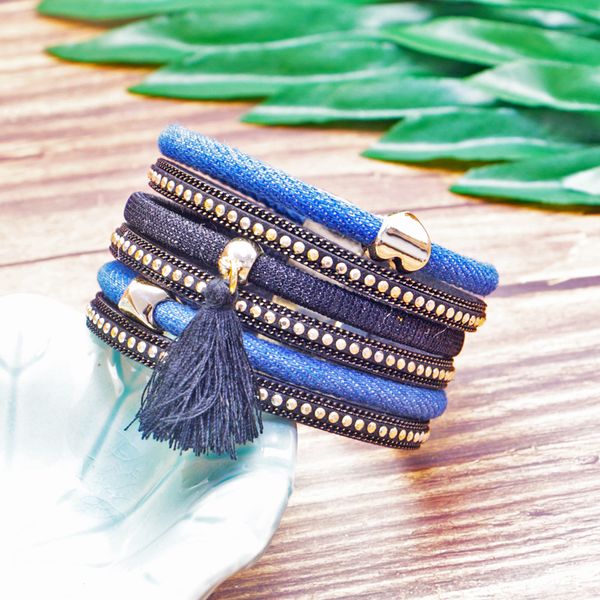 lureen canvas leather wrap bracelet multi-layer handmade rhinestone barcelet for women men jewelry accessories party gift, Black
lureen canvas leather wrap bracelet multi-layer handmade rhinestone barcelet for women men jewelry accessories party gift, Black